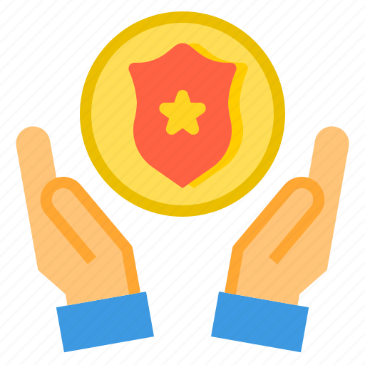 Badge, cyber, hand, secure, security, shield, technology icon - Download on Iconfinder