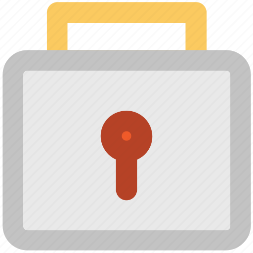 Briefcase, business bag, keyhole, locked, packed, protected, security icon - Download on Iconfinder