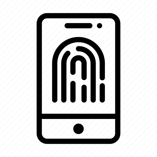 Biometric, fingerprint, security, lock, mobile icon - Download on Iconfinder