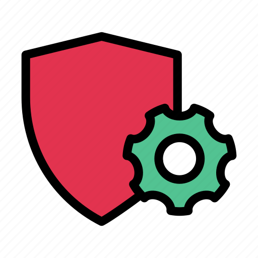 Setting, protection, cogwheel, shield, security icon - Download on Iconfinder