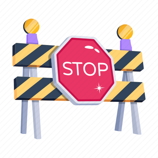Stop barrier, obstacle, traffic barrier, impediment, barricade icon - Download on Iconfinder