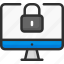 computer, lock, monitor, padlock, password, protection, security 