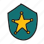 badge, police, security, shape, shield, star 