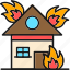 house, on, fire, flame, burn, home, burning, security, at 