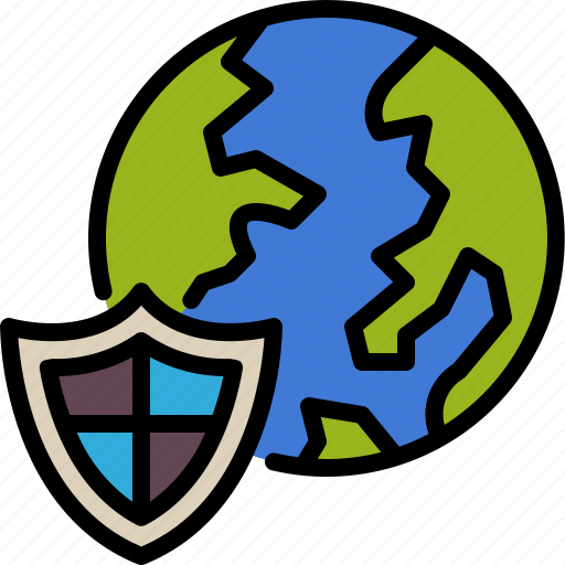Online, protection, shield, earth, protect, safety, security icon - Download on Iconfinder