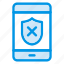 mobile, phone, security, shield, smartphone, unprotect, unsecure 