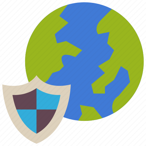 Online, protection, internet, shield, earth, safety, security icon - Download on Iconfinder
