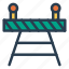 barrier, construction, path, road, secure, traffic, transport 