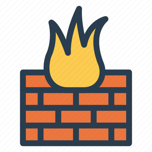Bricks, brickwall, firewall, flame, protect, security, wall icon - Download on Iconfinder