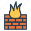 bricks, brickwall, firewall, flame, protect, security, wall 