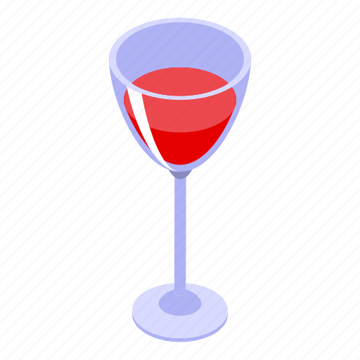 Wine, glass, isometric icon - Download on Iconfinder