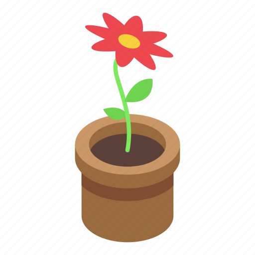 Room, plant, pot, isometric icon - Download on Iconfinder