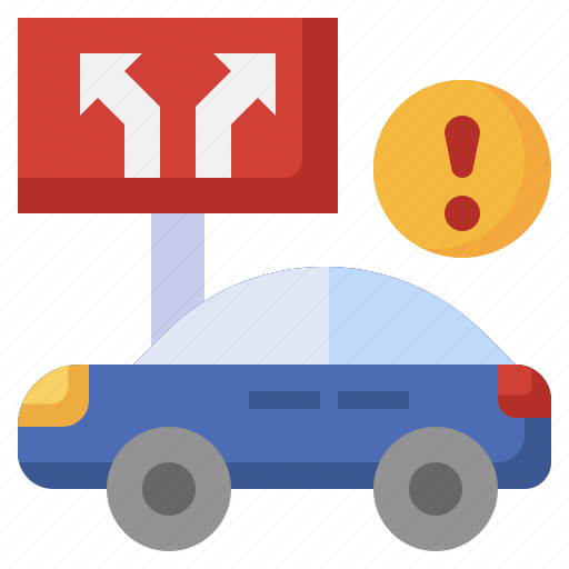 Emergency, diversion, transportation, warning, car icon - Download on Iconfinder
