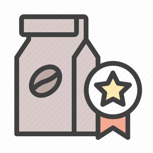 Quality, coffee, award, ribbon badge, best star, badge icon - Download on Iconfinder