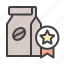 quality, coffee, award, ribbon badge, best star, badge 