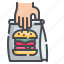 fastfood, takeaway, hamburger, burger, package 