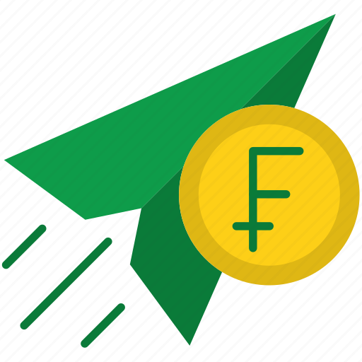 Send, money, swiss, franc, and, green, paper icon - Download on Iconfinder