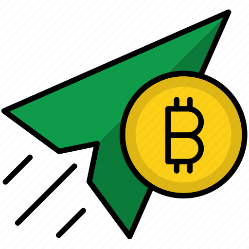 Send, money, bitcoin, and, paper, plane, mail icon - Download on Iconfinder