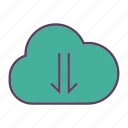 download, info, arrow, cloud, storage