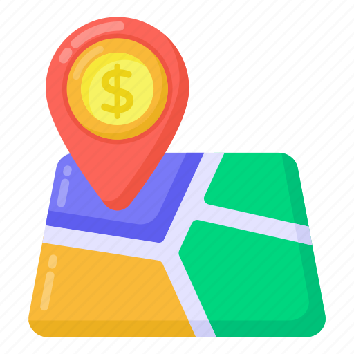 Financial location, business location, business navigation, financial navigation, business map icon - Download on Iconfinder