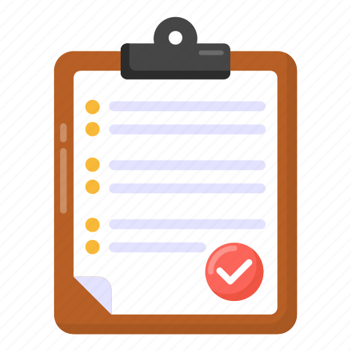 Checked list, bulleted list, document, verified list, draft icon - Download on Iconfinder