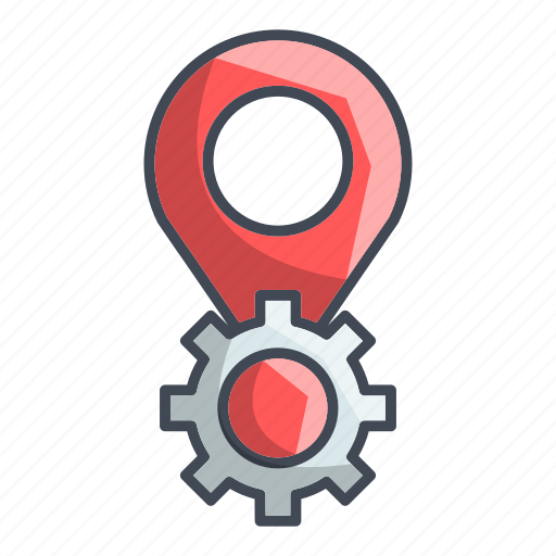 Gear, pin, location, options icon - Download on Iconfinder