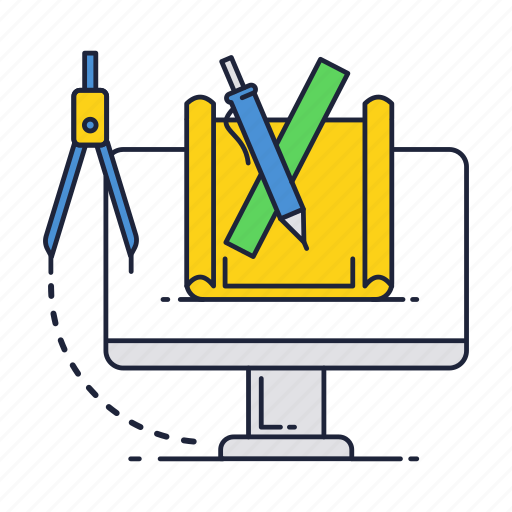 Computer, divider, draw, pencil, ruler, tools icon - Download on Iconfinder