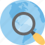 discovery, find location, global search, global view, globe with magnifier 