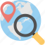 discovery, find location, global search, global view, globe with magnifier 