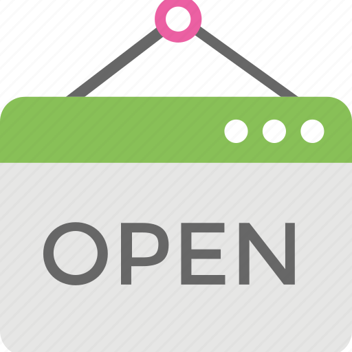 Buying, open signboard, shop info, shop sign, we are open icon - Download on Iconfinder