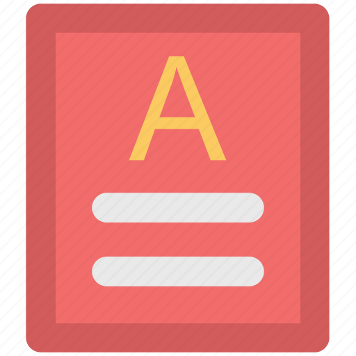 A grade, document, file, grade sheet, paper icon - Download on Iconfinder
