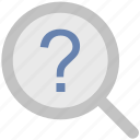 common answers, common questions, faq, magnifier, question mark
