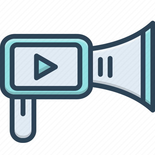 Broadcasting, marketing, multimedia, production, promotion, publishing, video marketing icon - Download on Iconfinder