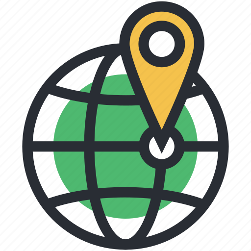 Global location, global positioning system, globe, map marker, navigation concept icon - Download on Iconfinder
