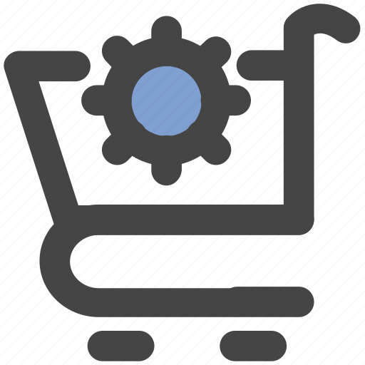 Cart setting, cogwheel, shopping cart, supermarket, trolley icon - Download on Iconfinder
