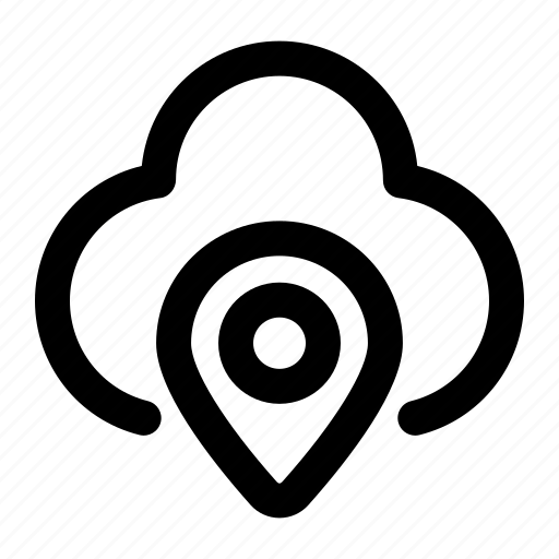 Cloud, storage, data, network, server, pin, marker icon - Download on Iconfinder