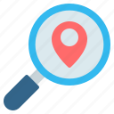 local, location, magnifying, magnifying glass, pin, search, seo