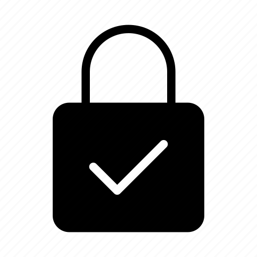 Lock, private, protection, security, tick icon - Download on Iconfinder