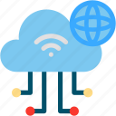 cloud, server, computing, network, wifi, earth