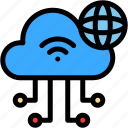 cloud, server, computing, network, wifi, earth
