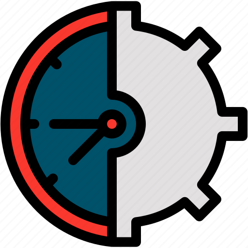Time, management, efficiency, productivity, clock, cogwheel icon - Download on Iconfinder