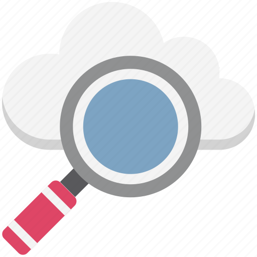 Cloud, creative cloud, glass, magnifying, search backup, search cloud, search data icon - Download on Iconfinder