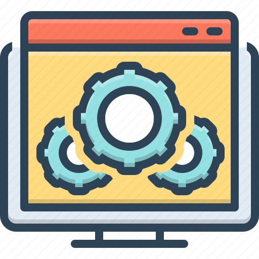 Computer, engine, gear, monitoring, setting, support, website optimization icon - Download on Iconfinder