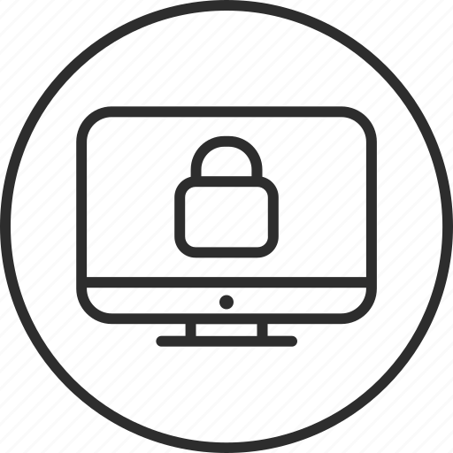 Computer, monitor, locked, lock, security, protection icon - Download on Iconfinder