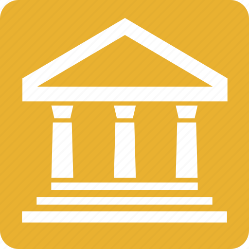 Bank, column, forum, guarantor, yellow icon - Download on Iconfinder