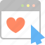 arrow, cursor, favorite, heart, optimization, seo, window 