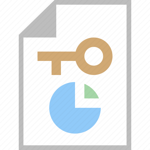 Analysis, document, file, key, keyword, pie chart, statistic icon - Download on Iconfinder