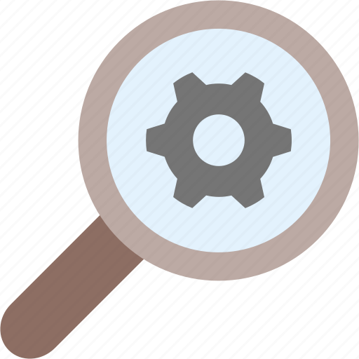 Cog, gear, magnifying glass, search, setting, settings, zoom icon - Download on Iconfinder
