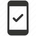 checkmark, mobile, orientation, responsive, smartphone