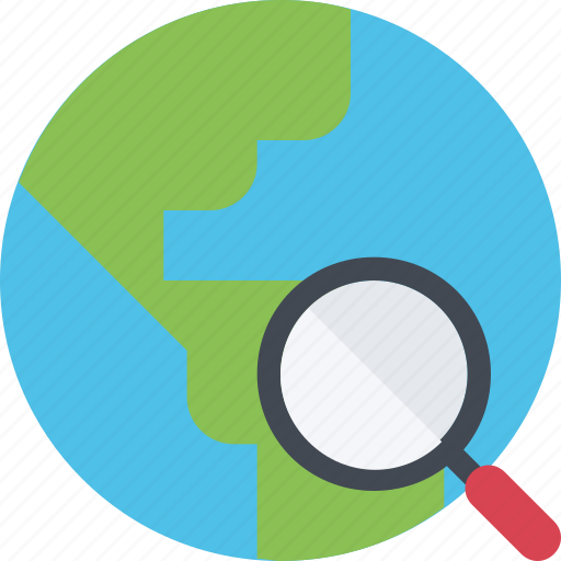 Find, geography, global, globe, magnifier, research, search icon - Download on Iconfinder